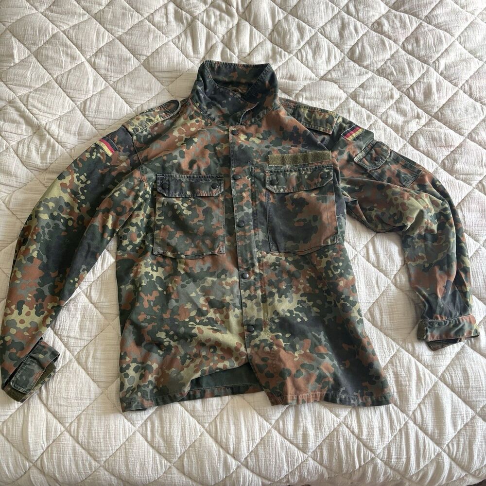 Vintage German Military- Jacket GE Kohler Field Camo 90s Fatigues Army 1995 M/L